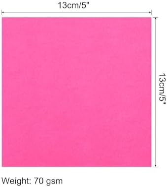 MECCANIXITY 100 Sheet Origami Paper Double Sided Fluorescent Pink 5x5 Inch Square Sheet for Art Craft Project, Beginners, Gifts Decor - Image 2