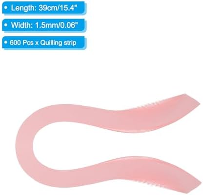 PATIKIL Quilling Strips Paper 600pcs 1.5mm 39cm Origami Paper Quilling Kits for Art DIY Hand Craft Christmas, Light Pink - Image 2