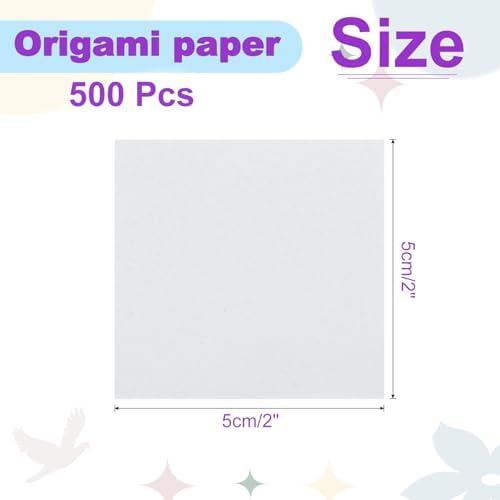 DMiotech 500 Sheets 2x2 Inch Origami Paper, White Square Origami Paper Easy Fold Double Sided Paper for DIY Arts and Crafts - Image 4