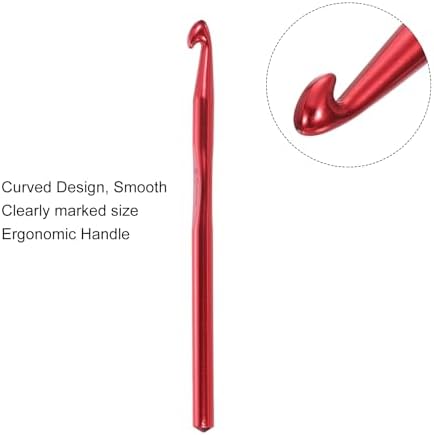 uxcell 20Pcs Aluminum Crochet Hook 8.0mm US Size L (Size 11) Knitting Needles for DIY Craft Yarn Red - Image 4