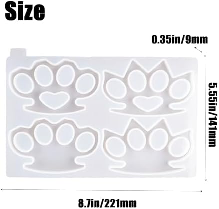 Power Fist Silicone Mold Set for Resin, Candle, Soap & Clay – Flexible Reusable Epoxy Molds with Glossy Finish – DIY Jewelry, Keychains, Home Decor (4-Piece Set) - Image 2