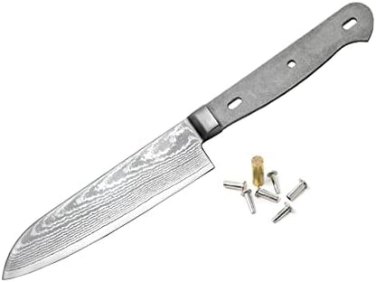 KATSURA Woodworking Project Kit - 5-inch Small Santoku Chef Knife Blank - Japanese VG-10-67 Layers Damascus Steel - NO LOGO by KatsuraCutlery
