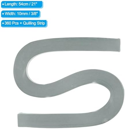 PATIKIL 360pcs Quilling Paper Strips Paper Flowers Quilling Kits 3/8"(10mm) Origami Paper for Adults Beginner Art Craft, 21"(54cm) Gray - Image 2