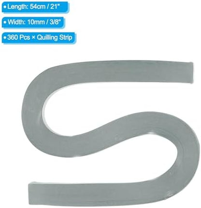 PATIKIL 360pcs Quilling Paper Strips Paper Flowers Quilling Kits 3/8"(10mm) Origami Paper for Adults Beginner Art Craft, 21"(54cm) Gray - Image 2