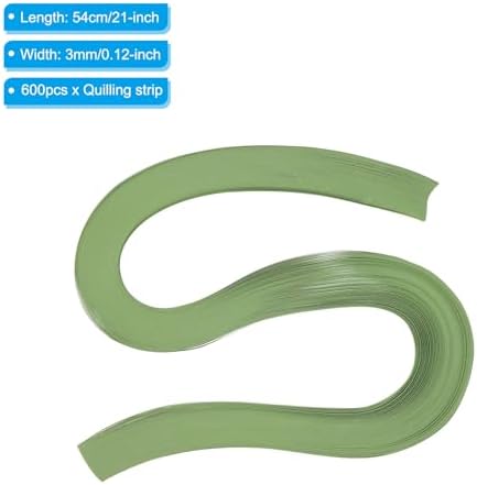 PATIKIL 600pcs Quilling Strips Paper 1/8"(3mm) 21"(54cm) Origami Paper Quilling Strip for Art DIY Hand Craft Christmas, Army Green - Image 2