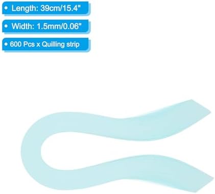 PATIKIL Quilling Strips Paper 600pcs 1.5mm 39cm Origami Paper Quilling Kits for Art DIY Hand Craft Christmas, Light Blue - Image 2