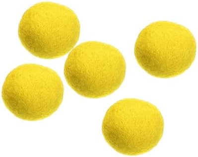 PATIKIL Wool Felt Balls Beads Wool Felting Pom 2cm 20mm Yellow for Home Crafts Handcrafts Project DIY Pack of 5 by PATIKIL