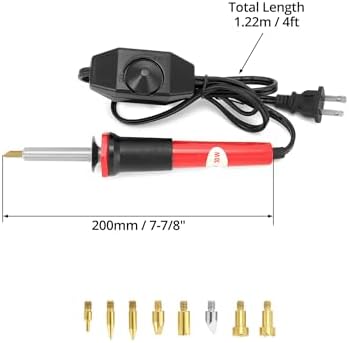 QWORK Creative Woodburning Tool with Variable Temperature Control, 9 Points Included, Comfort Grip, Stand, Professional Woodburning Kit for Crafts and Art Projects - Image 6