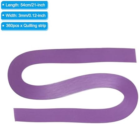 PATIKIL 360pcs Quilling Strips Paper 1/8"(3mm) 21"(54cm) Origami Paper Quilling Strip for Art DIY Hand Craft Christmas, Violet Purple - Image 2