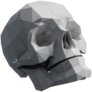 Human Skull Paper Sculpture,Pre-cut DIY Papercraft Kit,Handmade Real Size Anatomy,White Color,Low Poly Home Decor,All Accessories Included - Image 6