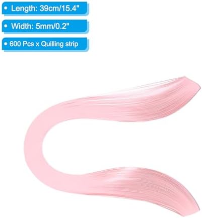PATIKIL Quilling Strips Paper 600pcs 5mm 39cm Origami Paper Quilling Kits for Art DIY Hand Craft Christmas, Light Pink - Image 2