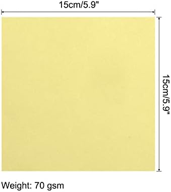 MECCANIXITY 200 Sheets 6x6 Inch(15x15cm) Origami Paper Double Sided Light Yellow Square Sheet for Art Craft Project, Beginners, Gifts Decor - Image 2
