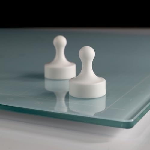 GLASSBOARD STUDIO Aqua Glass Craft Mat (9x12in) - Magnetic, Heat & Scratch Resistant, Stain-Proof for Crafting, Cutting, Painting, Mixed Media Artwork - Grid & Angle Lines, Non-Slip Rubber Feet - Image 4