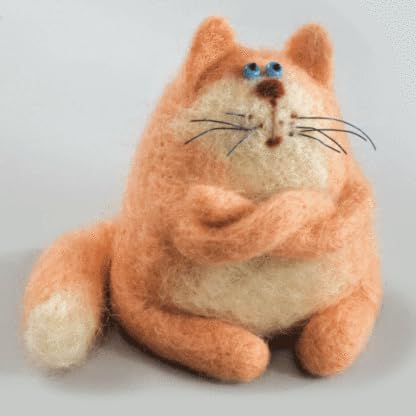 Wizardi Beginner Needle Felting Kit for Adults - Theodore. Animal Felting Kit 4.72x4.13 Inches. Felting Tools. Wool Felting Supplies. Felt Crafts. Wool Felt. V-140C Charivna Mit by Wizardi