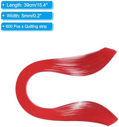 PATIKIL Quilling Strips Paper 600pcs 5mm 39cm Origami Paper Quilling Kits for Art DIY Craft Christmas, Red - Image 2