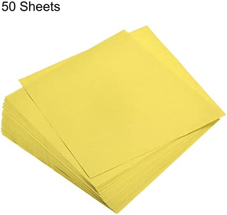 MECCANIXITY 50 Sheets Origami Paper Double Sided Lemon Yellow 6x6 Inch Square Sheet for Art Craft Project, Beginners, Gifts Decor - Image 3