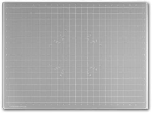 GLASSBOARD STUDIO Glass Craft Mat - Magnetic, Heat & Scratch Resistant - For Crafting, Cutting, Painting, Mixed Media Artwork - Grid Lines, Non-Slip Rubber Feet (Gray 18"L x 24"W) by GlassboardStudio