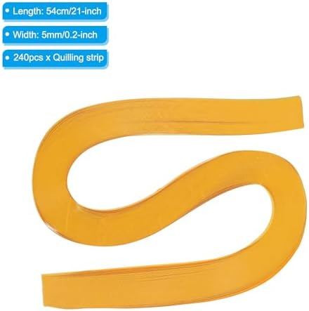 PATIKIL 240pcs Quilling Strips Paper 3/16"(5mm) 21"(54cm) Origami Paper Quilling Strip for Art DIY Hand Craft Christmas, Gold - Image 2