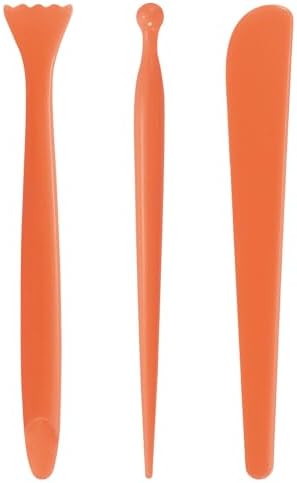 HARFINGTON 3pcs Plastic Clay Tools Double-Headed Crafts Modeling Kit Clay Sculpting Tools Pottery Carving for Shaping Cutting Decoration Embossing Red by HARFINGTON