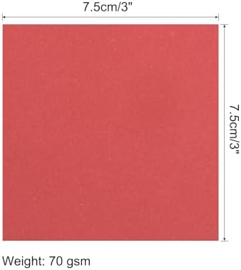 MECCANIXITY 25 Sheet Origami Paper Double Sided Bright Red 3x3 Inch Square Sheet for Art Craft Project, Beginners, Gifts Decor - Image 2