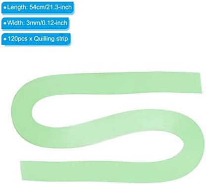 PATIKIL Quilling Strips Paper 120pcs 1/8"(3mm) 54cm Origami Paper Quilling Strip for Art DIY Hand Craft Christmas Mint Green - Image 2