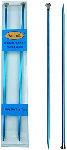 Weabetfu Aluminum Metal Knitting Needle,Colored Straight Single Pointed,10-inch Length for Handmade DIY Knitting,Size US 4(3.5mm),Random Color by Weabetfu