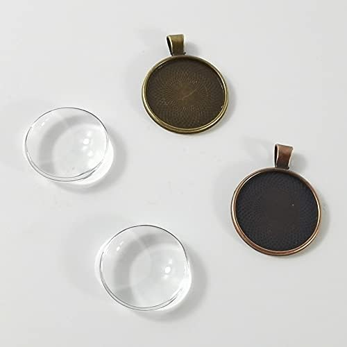 ROYHOO 90PCS Rhinestone Bezel Pendant Trays Set 30PCS Cabochon Pendant Setting 30PCS Clear Glass Cabochons and 30PCS Waxed Necklace Cord for Photo Pendant DIY Jewelry Making（6 Colors） - Image 5
