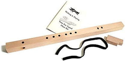 DIY Woodworking Kit in A - Native American Style Flute Carving Package with Instructions | Fully Tuned and Playable | Western Red Cedar by StellarFlutes