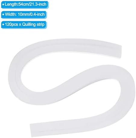 PATIKIL 120pcs Quilling Strips Paper 3/8"(10mm) 54cm Origami Paper Quilling Strip for Art DIY Hand Craft Christmas, White - Image 2
