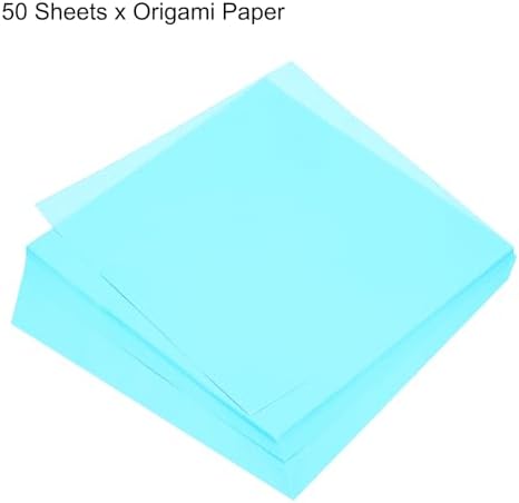 MECCANIXITY 50 Sheets Origami Paper Double Sided 8x8 Inch(20x20cm) Square Sheet for Art Craft Project, Beginners, Gifts Decor, Sky Blue - Image 3