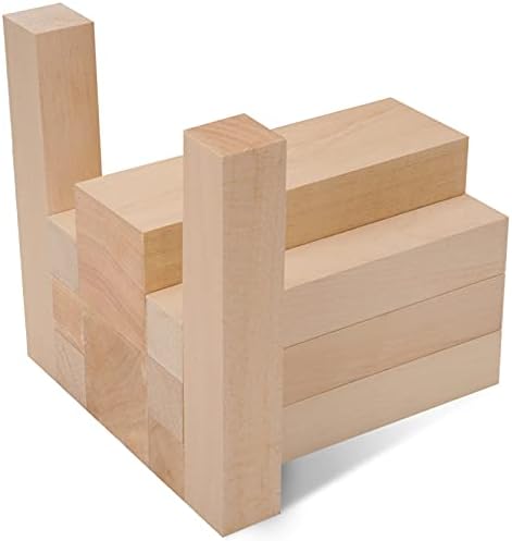 10 Pack Unfinished Basswood Carving Blocks Kit, Rectangular Wooden Blocks for DIY Carving, Crafting and Whittling for Adults Beginner and Experts(6 x 1 x 1 inch, 6 x 2 x 2 inch) - Image 3