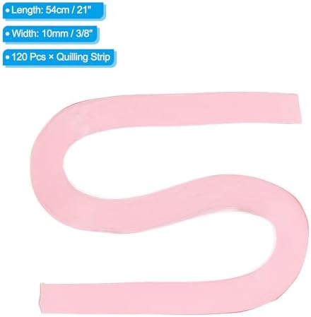 PATIKIL 120pcs Quilling Strips Paper 3/8"(10mm) 21"(54cm) Origami Paper Quilling Strip for Art DIY Hand Craft Christmas, Light Pink - Image 2