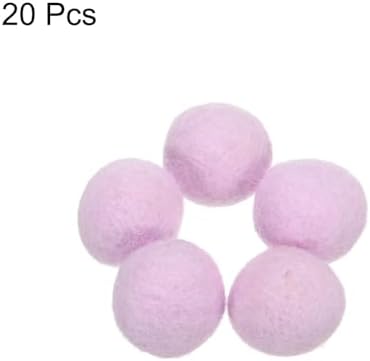 PATIKIL Wool Felt Balls Beads Wool Felting Pom 3cm 30mm White Pink for Home Crafts Handcrafts Project DIY Pack of 20 - Image 3