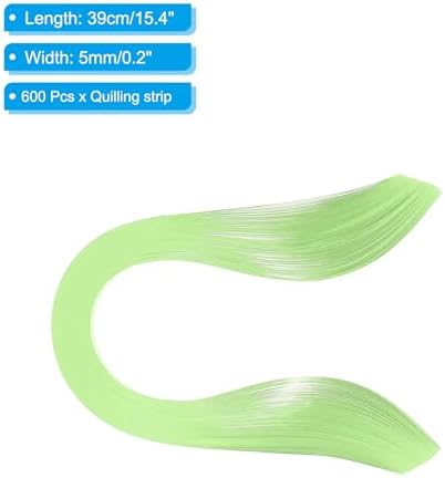 PATIKIL Quilling Strips Paper 600pcs 5mm 39cm Origami Paper Quilling Kits for Art DIY Hand Craft Christmas, Light Green - Image 2