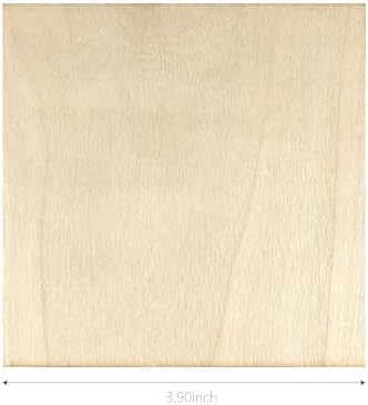 5 Pack 4 Inch Unfinished Wood Pieces for Crafts, Laser Blanks (5, Square) - Image 2