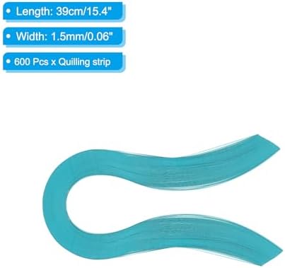 PATIKIL Quilling Strips Paper 600pcs 1.5mm 39cm Origami Paper Quilling Kits for Art DIY Hand Craft Christmas, Turquoise Blue - Image 2