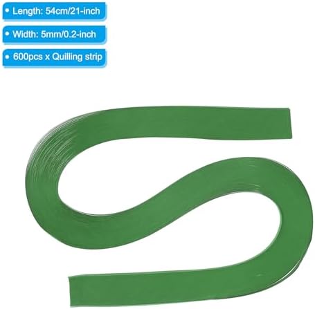 PATIKIL 600pcs Quilling Strips Paper 3/16"(5mm) 21"(54cm) Origami Paper Quilling Strip for Art DIY Hand Craft Christmas, Dark Green - Image 2