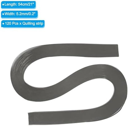 PATIKIL 120pcs Quilling Strips Paper 3/16"(5.2mm) 21"(54cm) Origami Paper Quilling Strip for Art DIY Hand Craft Christmas, Silver Grey - Image 2