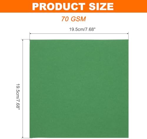 MECCANIXITY 75 Sheet Origami Paper Double Sided 8x8" Emerald Green - Image 2