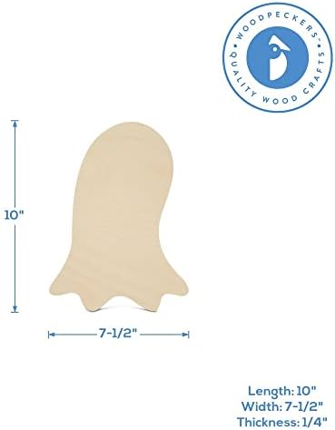 Wooden Ghost Cutout 10 x 7-1/2-inch, 1/4 inch Thick, Pack of 6 Wooden Halloween Cutouts Decorations for Door Hanger, by Woodpeckers - Image 5