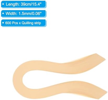 PATIKIL Quilling Strips Paper 600pcs 1.5mm 39cm Origami Paper Quilling Kits for Art DIY Hand Craft Christmas, Beige - Image 2