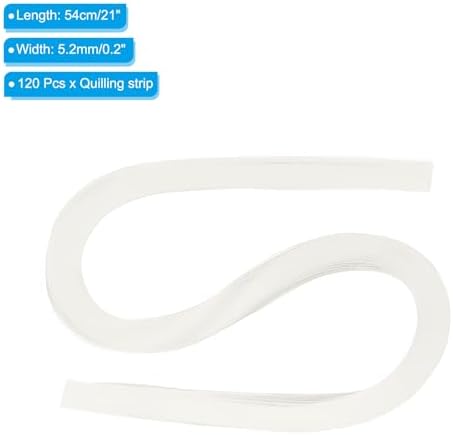 PATIKIL 120pcs Quilling Strips Paper 3/16"(5.2mm) 21"(54cm) Origami Paper Quilling Strip for Art DIY Hand Craft Christmas, Cream White - Image 2