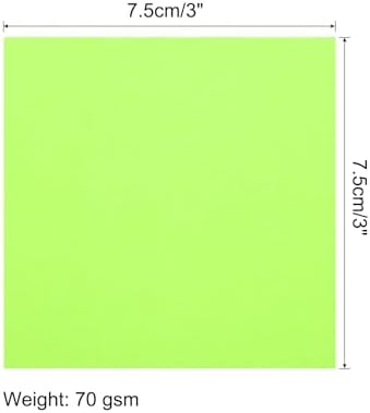 MECCANIXITY 25 Sheet Origami Paper Double Sided Fluorescent Green 3x3 Inch Square Sheet for Art Craft Project, Beginners, Gifts Decor - Image 2
