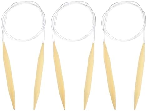 HARFINGTON 3Pcs US Size 17 (12 mm) Circular Knitting Needles, 39 Inch / 100 cm Round Wooden Needle for Handmade Projects DIY Knitting Blankets Socks Hats Sweaters by HARFINGTON