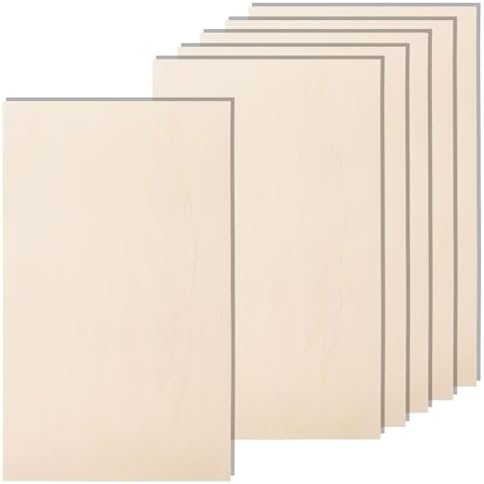 6 Pack 12 x 20 x 1/4 Inch-6mm Thick Basswood Sheets for Crafts Unfinished Plywood Sheets Boards Square Crafts Wood Sheets for DIY Laser Projects, Wood Burning, Engraving, Staining, Architectural Mode by AWIZOM