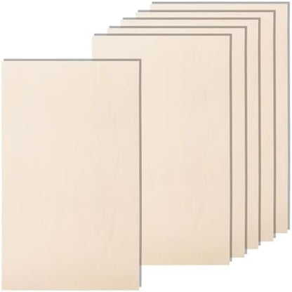 6 Pack 12 x 20 x 1/4 Inch-6mm Thick Basswood Sheets for Crafts Unfinished Plywood Sheets Boards Square Crafts Wood Sheets for DIY Laser Projects, Wood Burning, Engraving, Staining, Architectural Mode by AWIZOM