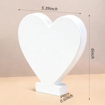 6 Inch White Wood Letters Unfinished Wooden Letters for Wall Decor Decorative Standing Letters Slices Sign Board Decoration for Craft Home Party Projects (Love) - Image 2