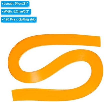 PATIKIL 120pcs Quilling Strips Paper 3/16"(5.2mm) 21"(54cm) Origami Paper Quilling Strip for Art DIY Hand Craft Christmas, Light Orange - Image 2