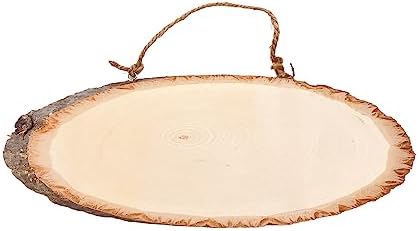 6 Pack 13 Inch Oval Wood Slice Basswood Plaque Hanging Signs for Burning Painting Crafts - Image 2
