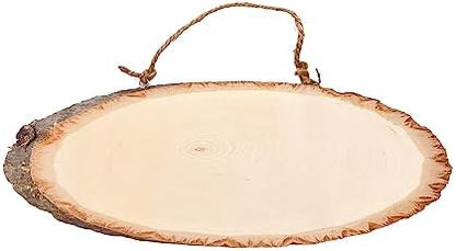 6 Pack 13 Inch Oval Wood Slice Basswood Plaque Hanging Signs for Burning Painting Crafts - Image 2